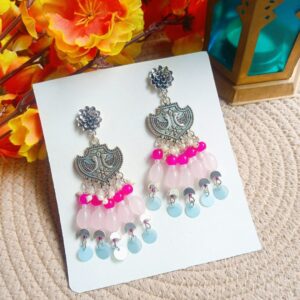 Niharika-Handmade silver statement earrings