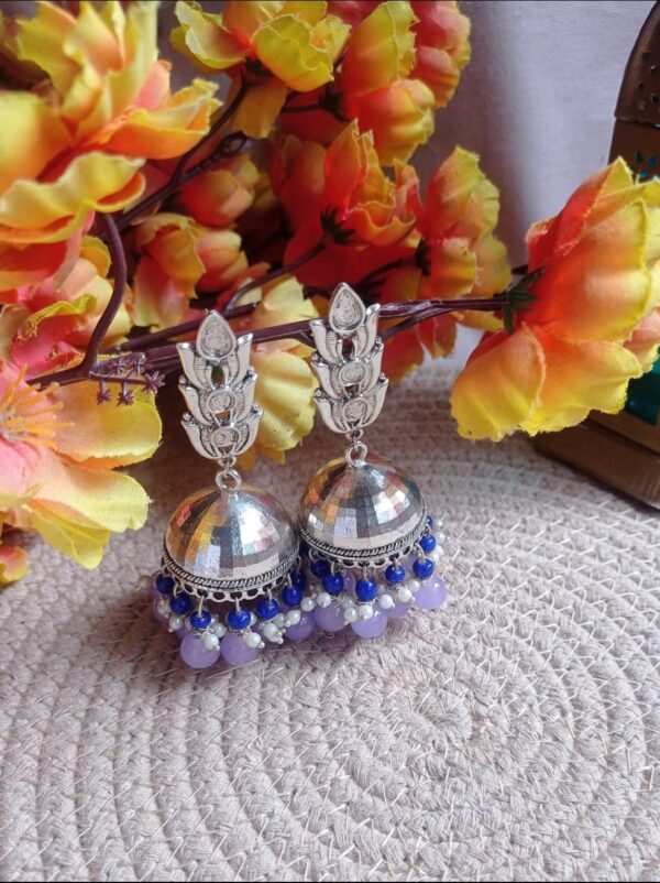 Anuradha -Handmade silver statement Jhumka earrings