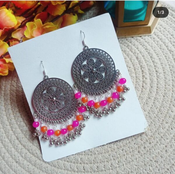 Silver statement earrings for casual wear