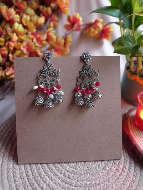 Bhakti - Handmade Silver statement jhumka earrings