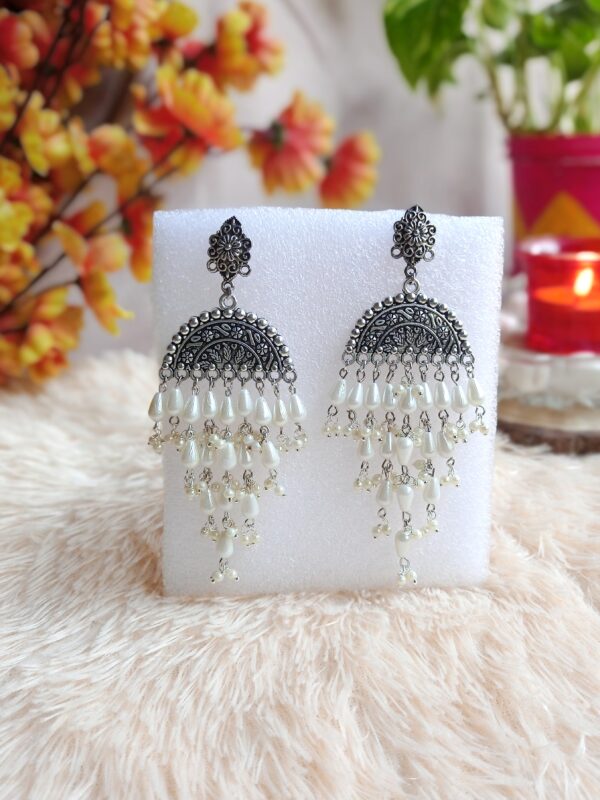 Smriti -Handmade silver plated chandelier earrings for women