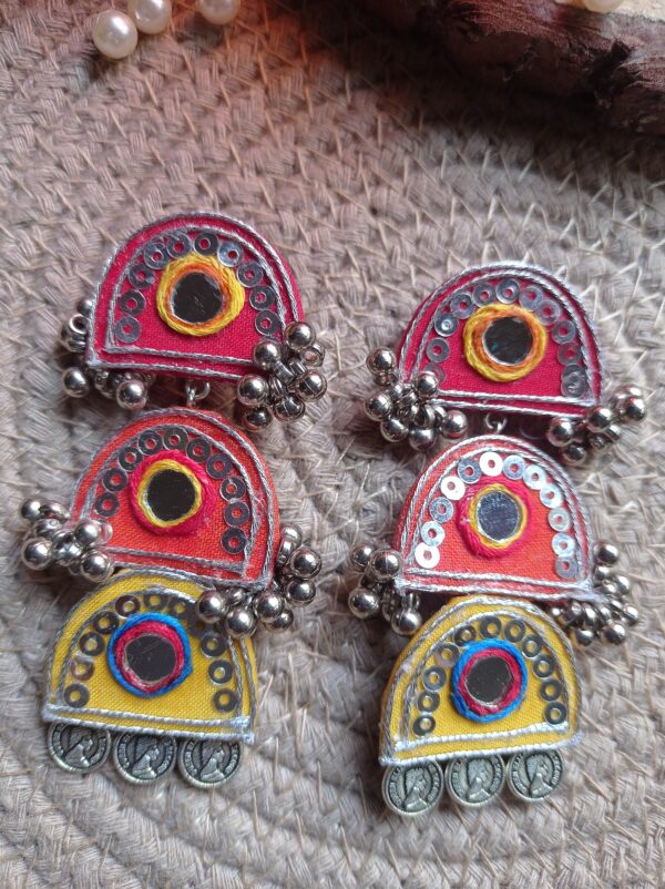 Handmade traditional mirror earrings for festival