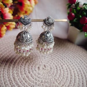 silver statement jhumka