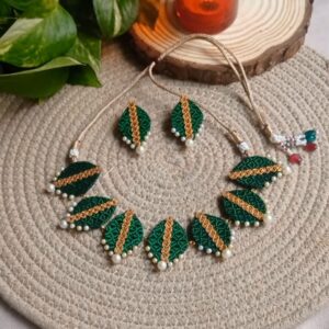 Elegant handmade Traditional fabric necklace set