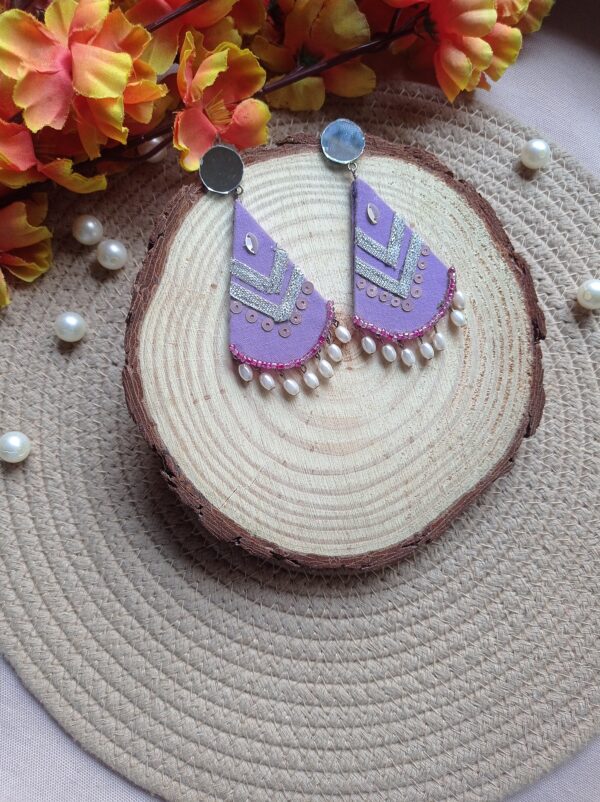 Handmade Fabric Dangle Earrings for women
