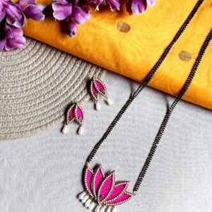Lotus-fabric-long-Unique-mangalsutra
