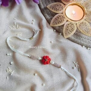 handmade khun fabric puff Rakhi