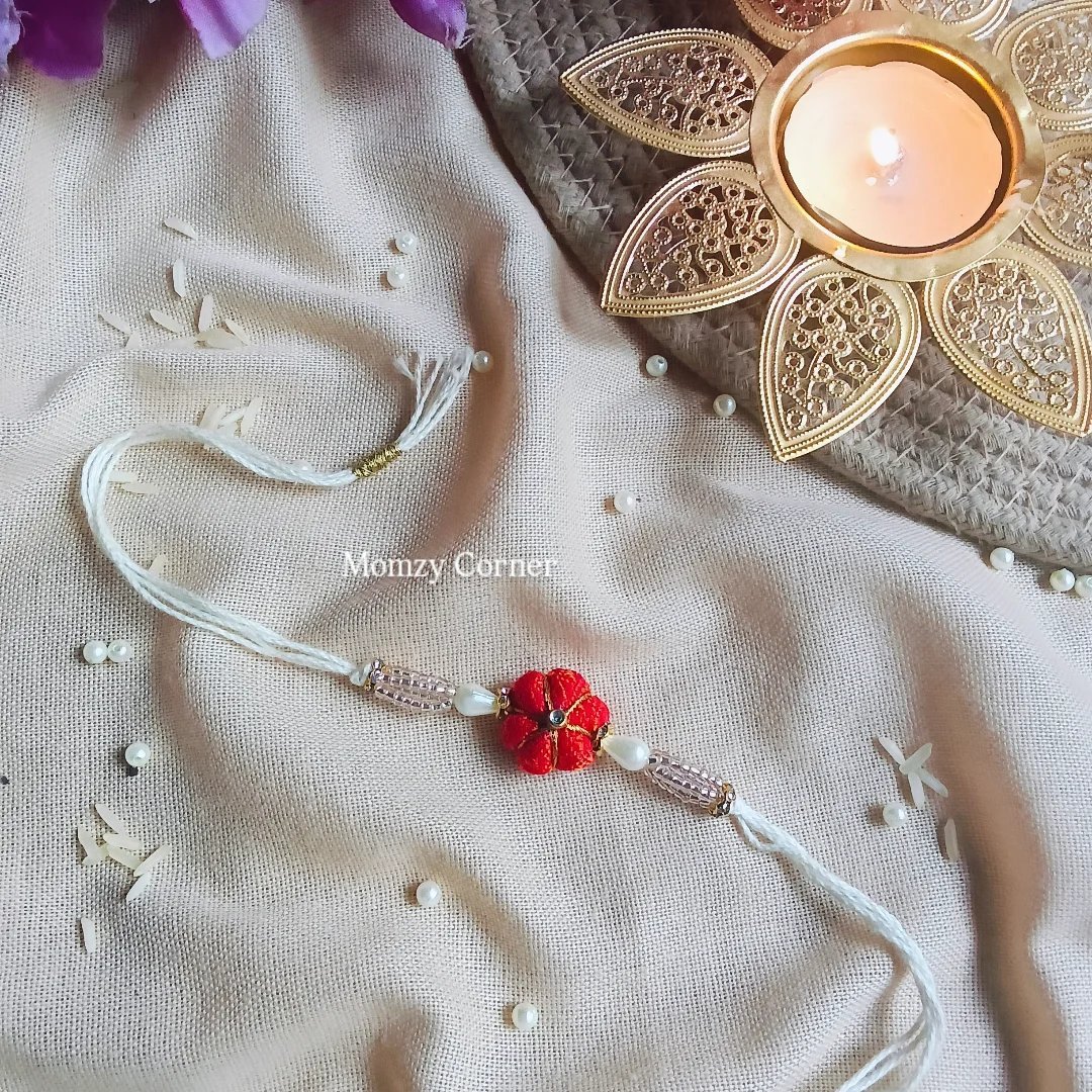 handmade khun fabric puff Rakhi