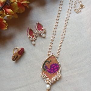 Paithani long Ethnic necklace set Combo
